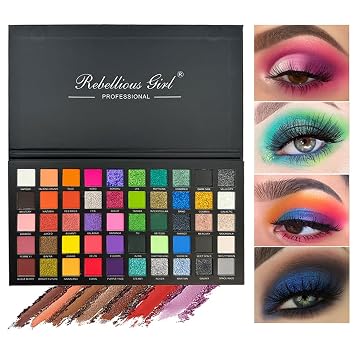 Paleta de sombras de ojos brillantes de 50 colores, mate natural altamente pigmentado, paleta de maquillaje con brillo de larga duración, suave, impermeable, cosméticos