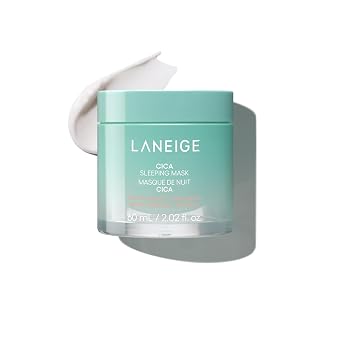 LANEIGE Mascarilla para dormir Cica: Mascarilla coreana para piel sensible para hidratación calmante y reparación de la barrera