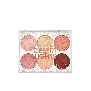 FLOWER BEAUTY By Drew Barrymore Jungle Lights Paleta de sombras de ojos, mezclable + polvo cremoso, construible, no se cae, seis tonos (luces de selva)