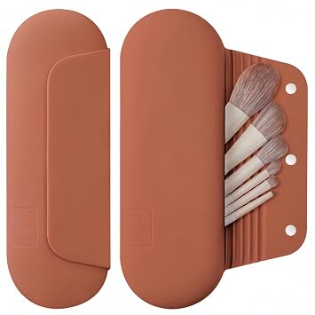 AGIKET Soporte de cepillo de maquillaje de silicona suave Bolsa de