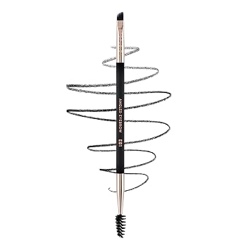 Profusion Cosmetics Cepillo profesional de doble punta para cejas en ángulo para aplicación de precisión y mezcla de polvos para cejas y ceras y geles