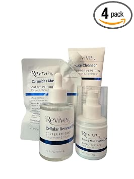 Paquete de péptidos de cobre para el cuidado de la piel, limpiador facial, crema reafirmante, elixir de renovación celular, máscara de ceramidas