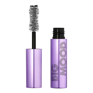 e.l.f. Big Mood Mascara Mini, crea instantáneamente pestañas voluminosas de larga duración, atrevidas y elevadas, impregnadas con cera de jojoba, color negro