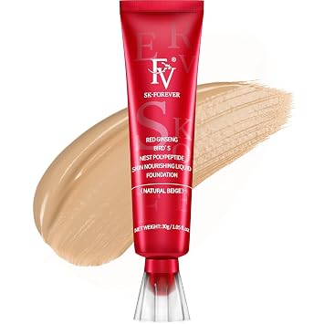 FV Base líquida impermeable con acabado mate, ligera, sin aceite, maquillaje de aspecto natural para pieles mixtas y grasas, cobertura ligera a media, beige natural, 1.05 onzas líquidas