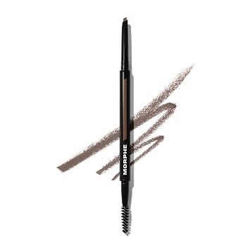 Morphe Definer Lápiz de Cejas de Doble Extremo y Spoolie - Lápiz de Cejas con Punta Inclinada de Precisión para Dar Forma, Definir y Rellenar - Fórmula Suave, Sin Tirones - Cold Brew (0.003 oz)