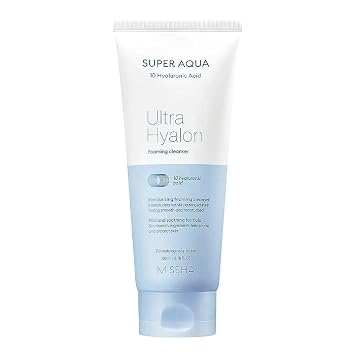 MISSHA Super Aqua Ultra Hyalron - Jabón facial de espuma limpiadora 6.76 oz