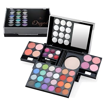 Color Nymph Kit de maquillaje todo en uno, portátil para viajes, kit de maquillaje para niñas con 24 sombras de ojos, colorete facial, brillo labial, polvo compacto, máscara, pinceles, espejo