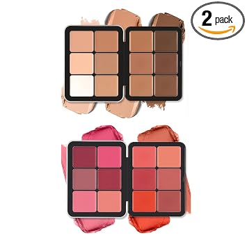 Paleta de corrector de 12 colores y paleta de rubor de 12 colores, maquillaje de cobertura completa, corrector para ojeras debajo de los ojos y paleta de rubor, maquillaje facial y cosméticos