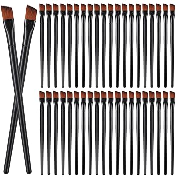 60 cepillos angulares para cejas, cepillo en ángulo, cepillos planos cónicos para cejas