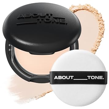 ABOUT TONE Blur Powder Pact 0.32 onzas – Polvo Compacto Prensado con Espejo y Borla de Maquillaje Fijador Finalizador Difuminador Natural Translúcido Ligero para Rostro Control de Sebo y Aceite