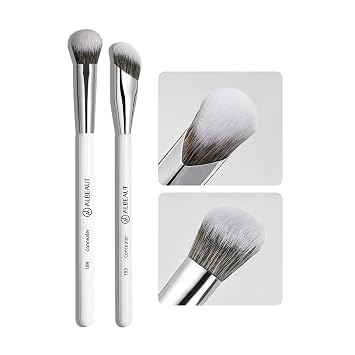 Set de brochas de maquillaje corrector Albeaut, brochas angulares para debajo del ojo para iluminar para líquido, crema, barra de corrector, base, contorno de nariz, mezcla de sombra de ojos (189193)