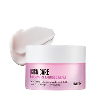 ROVECTIN Crema limpiadora de manchas Cica Care: alivia la irritación de la piel y mejora la grasa, sebo, puntos negros para pieles grasas | Calamina, Centella Asiática | Hidratante coreano vegano (1.69 onzas líquidas, 1.7 fl oz)