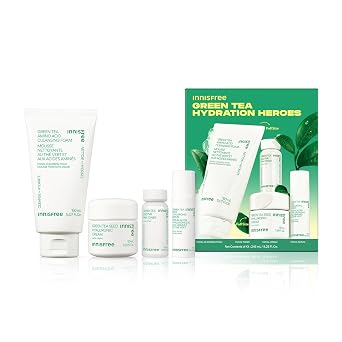 Innisfree Crema de ácido hialurónico de semilla de té verde con complejo potenciador de la barrera cutánea y ceramida, hidratante coreano para el rostro disponible en sets y jumbo