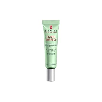 Erborian CC Crema Correctora de Color Verde SPF 25, Neutraliza el Enrojecimiento, Calma la Piel, Ligera, Prebase Perfectora del Tono, Cuidado de la Piel Coreano