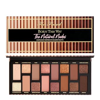 Too Faced Born This Way The Natural Nudes Paleta de sombras de ojos | Alto pigmento + brillo, 0.42 onzas