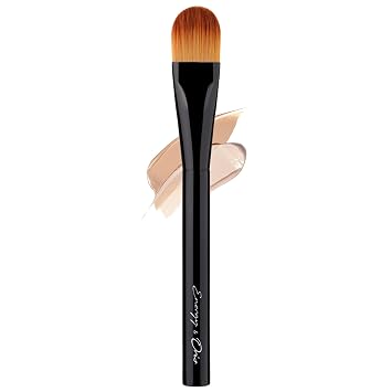 Brocha de base plana para aplicador de maquillaje en crema líquida