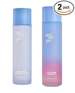 Then I Met You The Skin Balancing Duo Set, con tóner refinador de leche de abedul y dúo The Giving Essence, Nutritivo e Iluminador