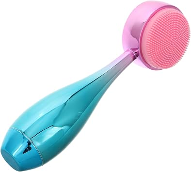 NOLITOY Cepillo facial con mango de bolos, exfoliante manual para limpieza profunda, eliminación de poros y masaje suave, diseño de doble cara, embalaje OPP