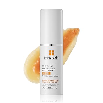 Dr.Melaxin Mela-C·E Ferulic Core Multi Balm Dark Spots, ojeras y líneas finas, vitamina C·E + ácido ferúlico, retinal, barra de tratamiento de brillo coreano antienvejecimiento, 0.35 onzas, 0.35 oz