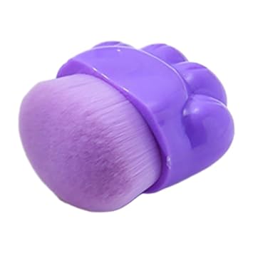 Cat Claw Shape Portable Foundation Brush and Blush Brush Purple Cosmetic Applicator for Loose Powder for Smooth Concealer Application