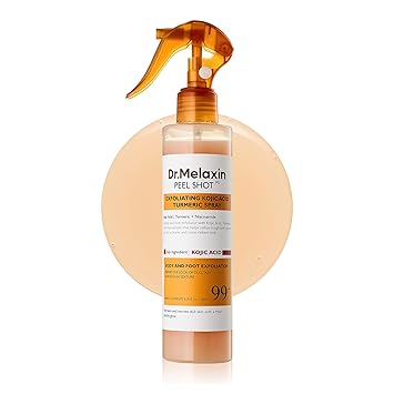 Dr.Melaxin Peel Shot - Exfoliante corporal de cúrcuma de ácido kójico, 6.76 onzas líquidas, exfoliante corporal de niacinamida AHA PHA para golpes KP, manchas oscuras, tono de piel desigual, piel muerta, cuidado de la piel coreano