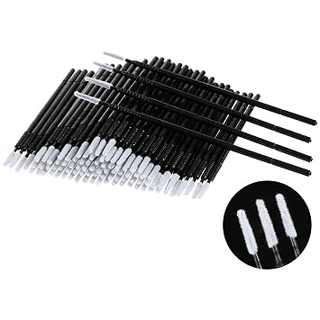 Dimeho 200 microcepillos de algodón para extensión de pestañas, aplicadores de rímel de pestañas de precisión Microswabs de microfibra, labios, varitas de rímel para ojos, pestañas, cejas