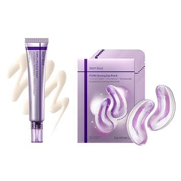 CENTELLIAN 24 360 Shot PDRN Advanced Eye Duo – Crema de ojos (1.01 onzas líquidas) + parches brillantes para ojos (6 juegos) crema de ojos antienvejecimiento y parches de hidrogel para ojos con