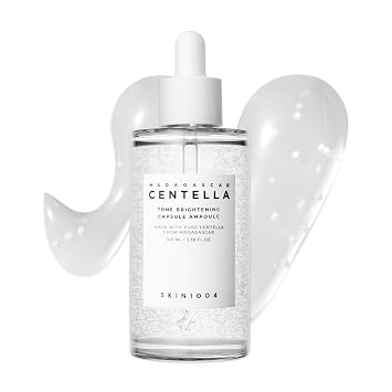 SKIN1004 Ampolla de cápsula equilibradora de tonos, suero de niacinamida y centella para cara, suero facial hidratante coreano para tono de piel desigual con ácido tranexámico, cuidado de la piel