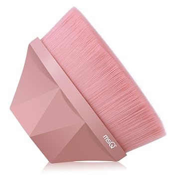 Brocha para base de maquillaje con estuche, rosa