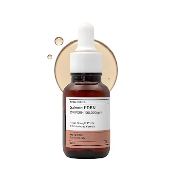NANO RECIPE Salmon PDRN (ADN de salmón) Concentrado 100,000 ppm | Mezcla 1-2 gotas con tu cuidado de la piel 1.0 fl oz | Ampolla de rodillo MTS, ligera, piel de vidrio, cuidado de la piel coreano, humedad