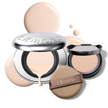 Base acolchada coreana compacta con recarga, maquillaje facial de colágeno con infusión de cuidado de la piel, cobertura radiante ligera para construir, #23 blanco natural