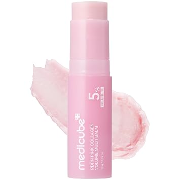 medicube PDRN - Bálsamo múltiple de colágeno rosa | Volufiline, PDRN, NAD, colágeno | Bálsamo facial y corporal para debajo de los ojos, cuello, frente, líneas sonrientes, labios | Regordete