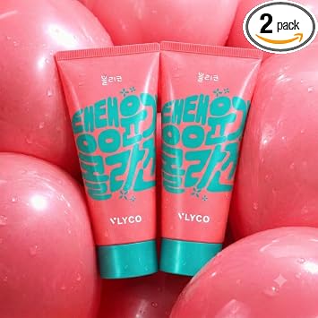 VLYCO - Limpiador facial espumoso esmaltado con colágeno (3.4 fl oz/3.38 onzas) paquete de 2 (cosmética de belleza coreana