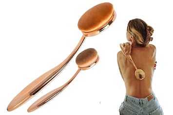 Aplicador autobronceador – Cepillo autobronceador para espalda – Cepillo Kabuki para bronceado falso, loción, maquillaje y protector solar, aplicador de espalda para bronceador sin sol y crema