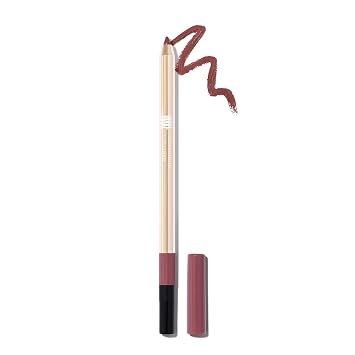 MAKE Beauty Continuum - Delineador de labios cremoso de larga duración con acabado mate de terciopelo, incluye sacapuntas integrado y cepillo de mezcla, color de labios rosa polvoriento altamente pigmentado, sombra, pulso
