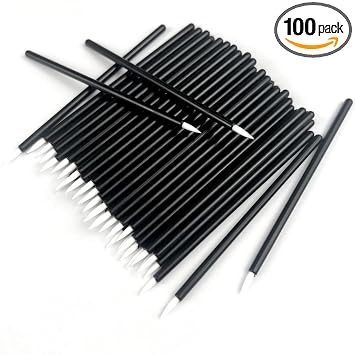100 pinceles desechables negros para delineadores de ojos, delineadores de labios, maquillaje de ojos, pestañas y pintura de detalles, aplicadores de brochas de maquillaje