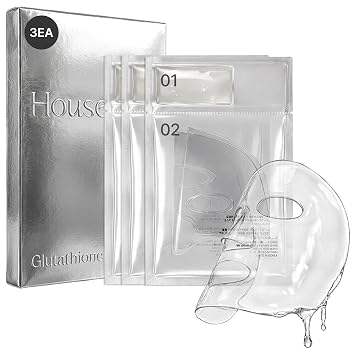House of B Juego de Película Facial de Glutatión Luminoso de 2 Pasos para Reducción de Arrugas y Mejora del Tono de la Piel, Haz Brillar tu Luz con 3 Máscaras Coreanas