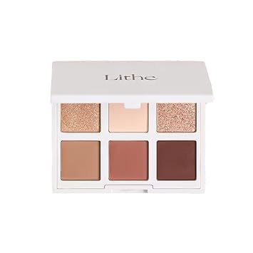 LITHE BEAUTY Paleta de sombras de ojos Night & Day - Paleta de sombras de ojos de maquillaje minimalista con 6 tonos versátiles para todos los tonos de piel - Paleta de maquillaje de tamaño de viaje