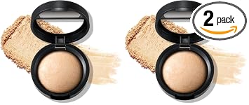 LAURA GELLER NEW YORK Baked Natural Glow Highlighter - Maquillaje que mejora el resplandor, vainilla francesa (paquete de 2)