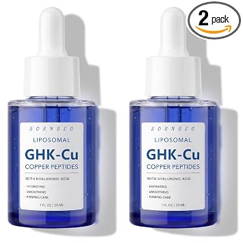 Suero de péptidos de cobre para cara con liposomal 2% GHK-Cu- Suero avanzado coreano antienvejecimiento para líneas finas, reafirmante, elasticidad de la piel, 2 onzas líquidas