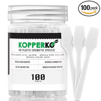 Kopperko Mini espátula para el cuidado de la piel (2.5 pulgadas, 100 unidades) – Espátula pequeña para maquillaje, cremas y manualidades | Aplicador de maquillaje para mezclar, cosméticos, máscara