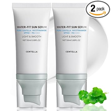 Protector solar SPF50 PA ++++, Hyalu Cica Water-Fit - Suero solar con ajuste al agua, protector solar facial Cen-tella Madagascar, protección de larga duración, mate, sin blanco para todo tipo de piel