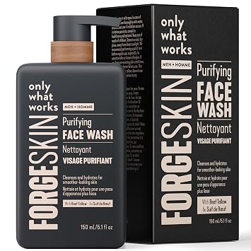Forge Skin Jabón facial de ternera para hombres, limpiador facial hidratante nutritivo matutino, hidratante de limpieza suave para hidratación, cuidado facial exfoliante de la piel para una piel limpia (5 onzas)