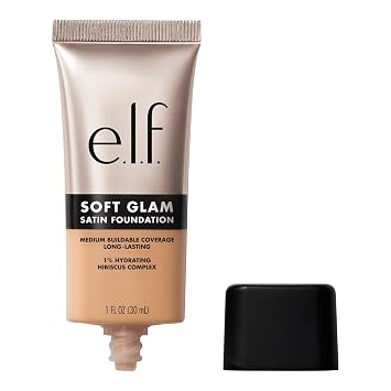 e.l.f. Base de Maquillaje Soft Glam, Cobertura Media, Base de Larga Duración y Modulable para un Acabado Suave y Satinado, Vegana y Libre de Crueldad Animal, 31 Medium Neutral