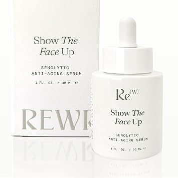 Rewritten Show The Face Up® Suero senolítico antienvejecimiento, hidratante facial para el cuidado de la piel para el envejecimiento de la piel y longevidad, con niacinamida activa Alpine Rose