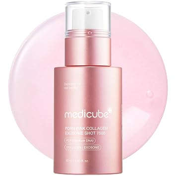 medicube Exosome Shot PDRN Colágeno Rosa 7,500 PPM Espicule Suero Facial