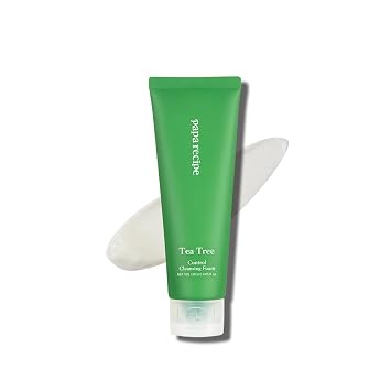 Papa Recipe Tea Tree Control Espuma limpiadora, cuidado de la piel coreana, cuidado del acné, limpiador de control de sebo, 4.05 onzas