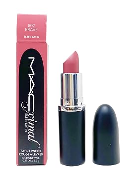 MAC Cosmetics Ximal Sleek Satin Lipstick - 802 Brave (beige rosa con una perla blanca) 0.12 oz / 3.5 g