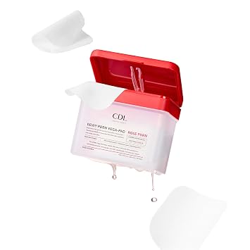 CDL - Almohadillas de tóner coreanas y exfoliantes, hidratantes, reafirmantes y levantan, reducen el enrojecimiento y suavizan con Dewy Rose PDRN, ácido hialurónico, PHA y glutatión, cuidado de la piel coreano, 60 almohadillas