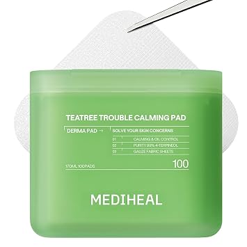 MEDIHEAL Teatree Trouble - Almohadillas de tóner calmantes, calmante rápido